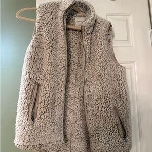 Thread & Supply Beige Sherpa Fleece Vest